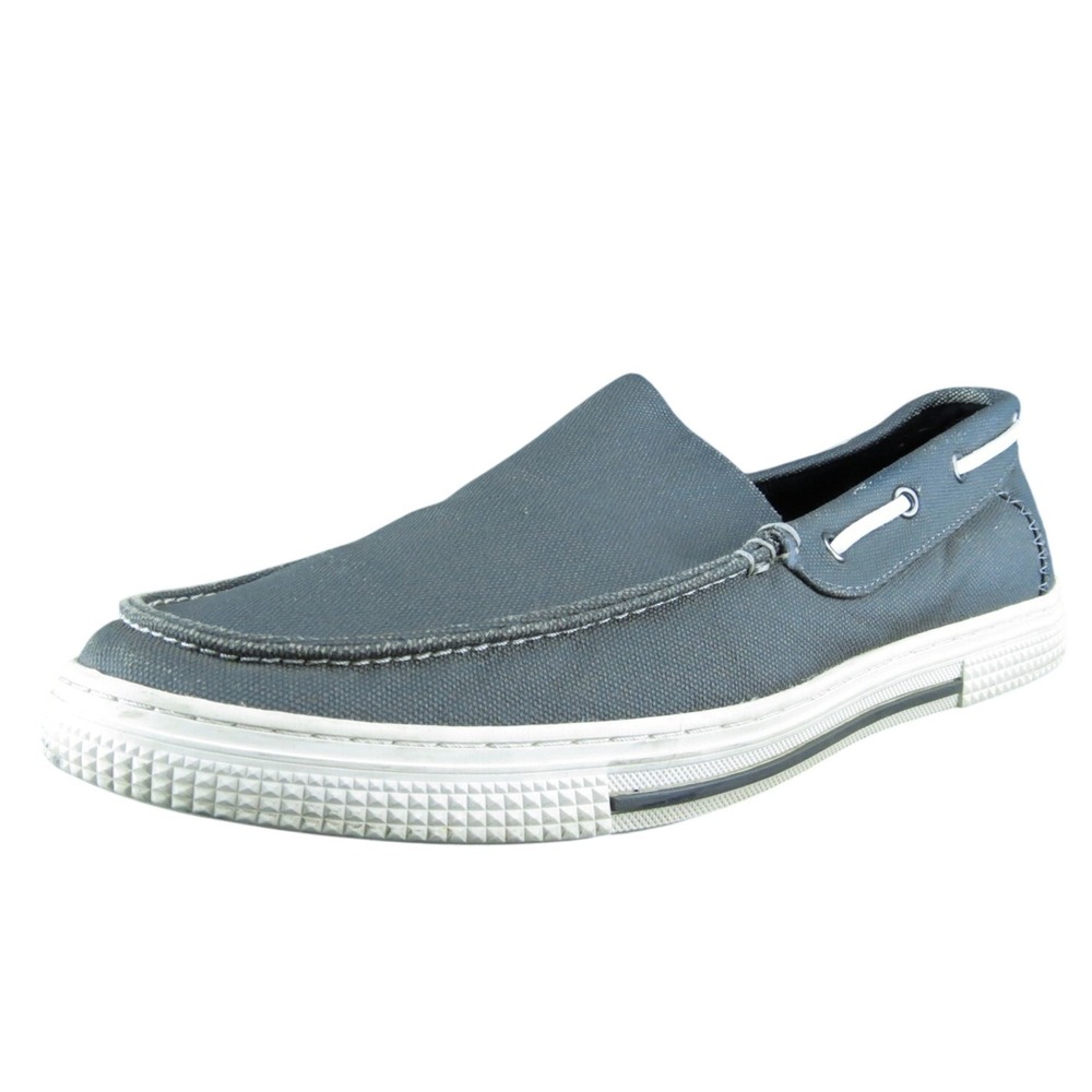 Kenneth Cole Reaction Ankir Men Boat Shoe Gray Fabric Slip On Size 11 Medium